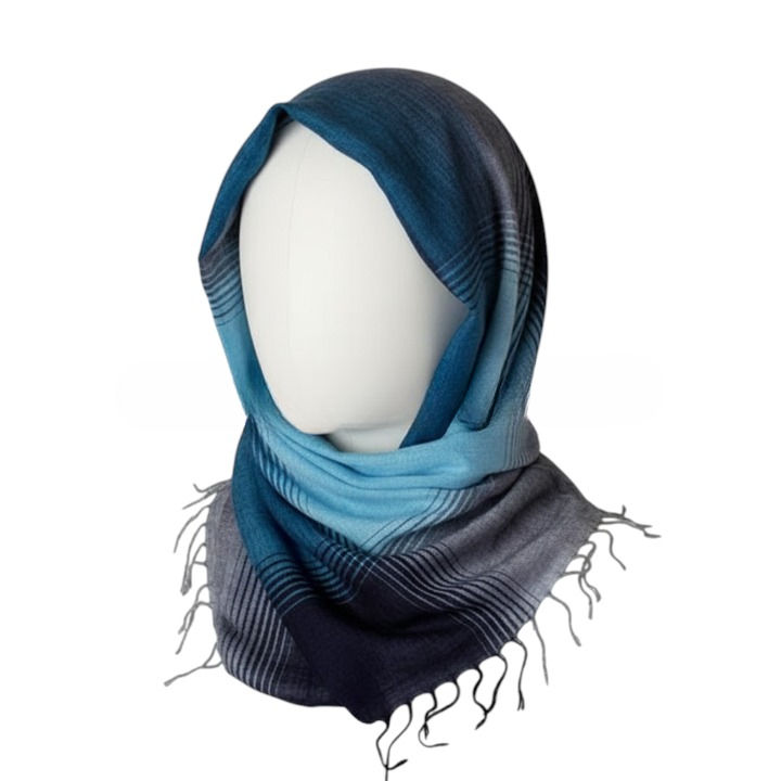 Abstract Geometric Blue Foulard